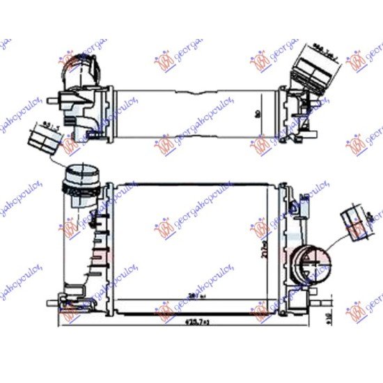 ΨΥΓΕΙΟ INTERCOOLER 1.3 TCE ΒΕΝΖΙΝΗ (281x217x80) (VALEO)