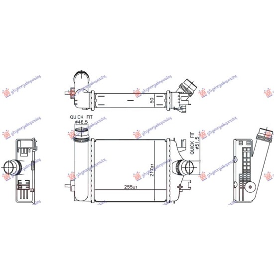 ΨΥΓΕΙΟ INTERCOOLER 1.0 TCE (255x217x50)