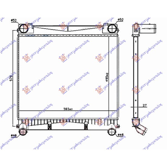 ΨΥΓΕΙΟ INTERCOOLER 3.6 TD ΠΕΤΡΕΛΑΙΟ (495x595x27)