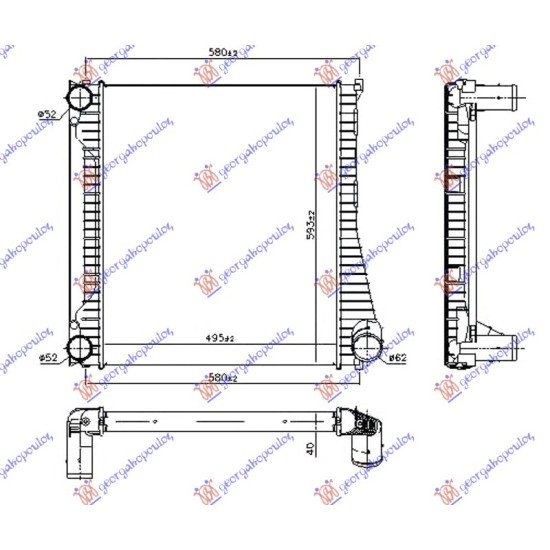 ΨΥΓΕΙΟ INTERCOOLER 3.0TD ΠΕΤΡΕΛΑΙΟ 10- (495x593x40)