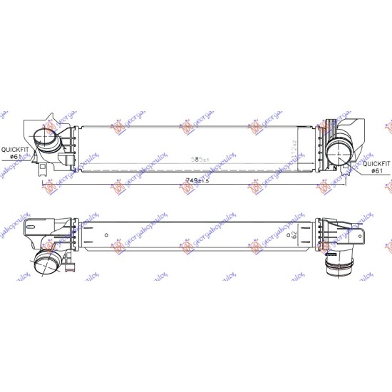 ΨΥΓΕΙΟ INTERCOOLER 1.2-1.5 TURBO ΒΕΝΖΙΝΗ (585x112x62)