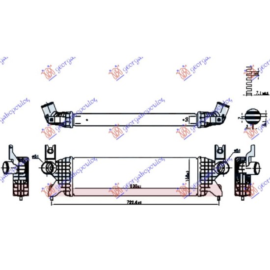 ΨΥΓΕΙΟ INTERCOOLER 1.0-1.4 TURBO ΒΕΝΖΙΝΗ (520x160x50)
