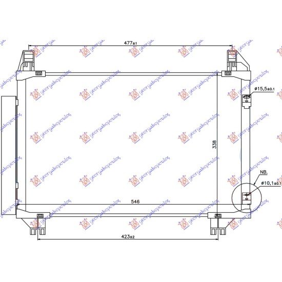 ΨΥΓΕΙΟ A/C 1.0/1.3i16v (497x320x16) ΙΑΠΩΝΙΚΟ ΠΑΡΟΧΕΣ ΕΜΠΡΟΣ (NISSENS)
