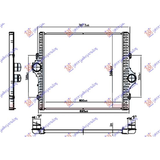 ΨΥΓΕΙΟ INTERCOOLER 3.0 D4D ΠΕΤΡΕΛΑΙΟ (600x568x24) (NISSENS)