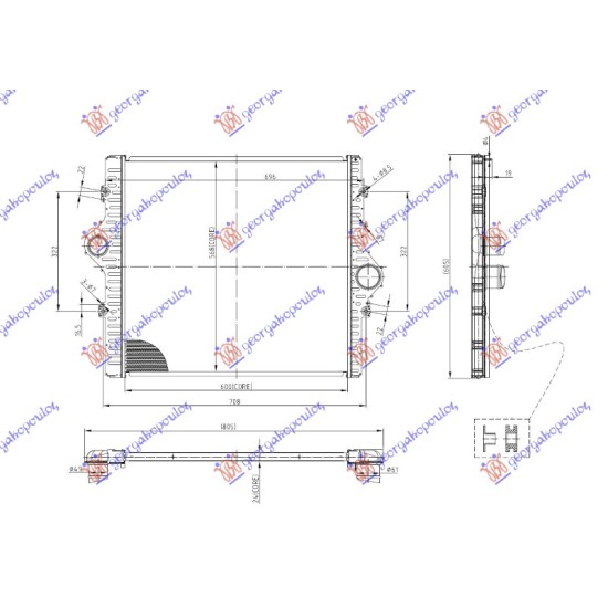 ΨΥΓΕΙΟ INTERCOOLER 2.8 ΠΕΤΡΕΛΑΙΟ (600x568x24)
