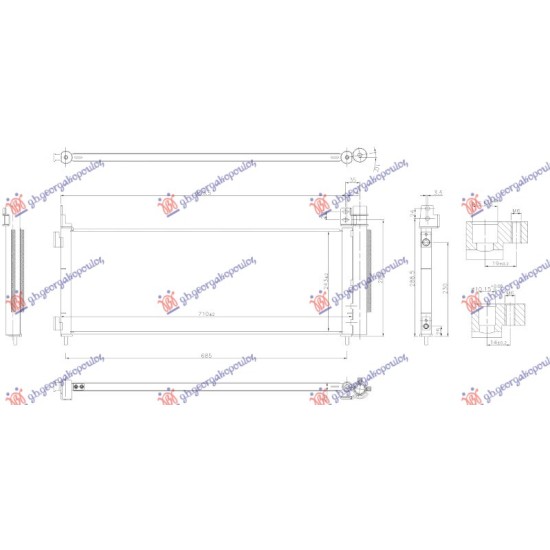 ΨΥΓΕΙΟ A/C 2.5 ΒΕΝΖΙΝΗ-ΥΒΡΙΔΙΚΟ (710x243x20)