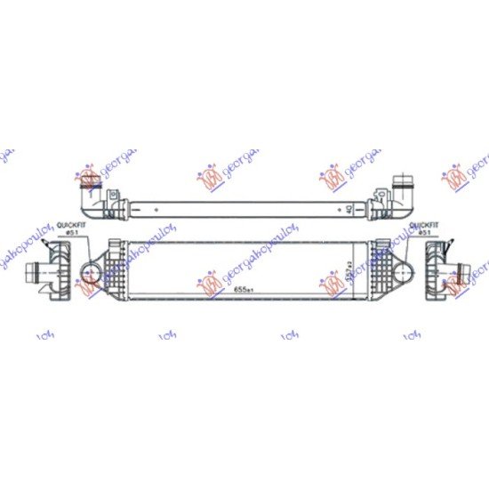 ΨΥΓΕΙΟ INTERCOOLER 1.5-2.0 (Τ2-Τ3-T4) ΒΕΝΖΙΝΗ - 2.0 (D2-D3) ΠΕΤΡΕΛΑΙΟ (655x150x40)