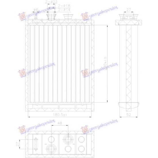 ΨΥΓΕΙΟ ΚΑΛΟΡΙΦΕΡ +/-AC (220x181x52) (NISSENS)