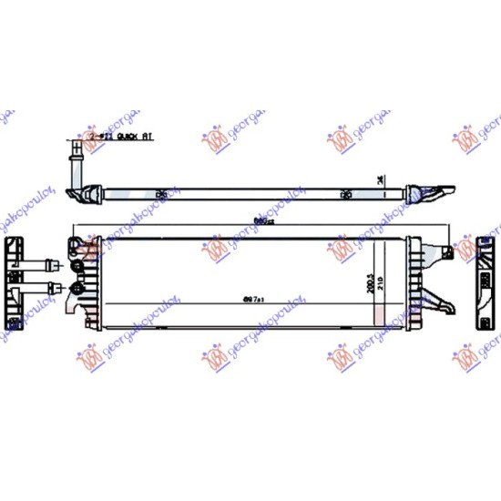 ΨΥΓΕΙΟ ΒΟΗΘΗΤΙΚΟ 2.0 TDi (62/75KW) ΠΕΤΡΕΛΑΙΟ (695x210x26)