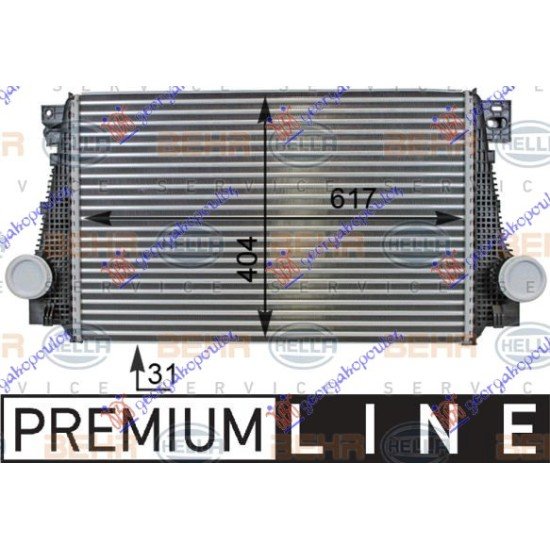ΨΥΓΕΙΟ INTERCOOLER 2.0 ΠΕΤΡΕΛΑΙΟ (620x400x31) (ΠΑΡΟΧΕΣ Φ62) (MAHLE BEHR PREMIUM LINE)