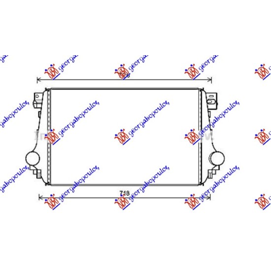 ΨΥΓΕΙΟ INTERCOOLER 2.0 ΠΕΤΡΕΛΑΙΟ - 2.0 TSi ΒΕΝΖΙΝΗ (620x400x30) (ΠΑΡΟΧΕΣ (Φ56)