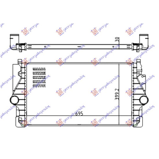 ΨΥΓΕΙΟ INTERCOOLER 2.5 TDi ΠΕΤΡΕΛΑΙΟ (695x400x30)