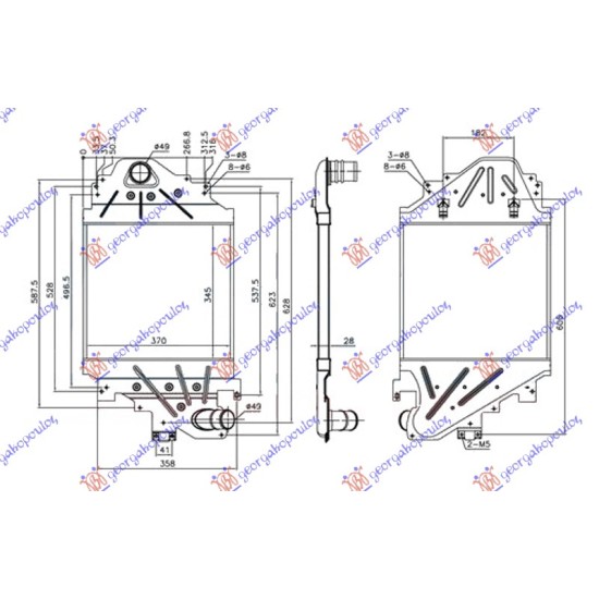ΨΥΓΕΙΟ INTERCOOLER 1.5 Dci ΠΕΤΡΕΛΑΙΟ (345x370x28)
