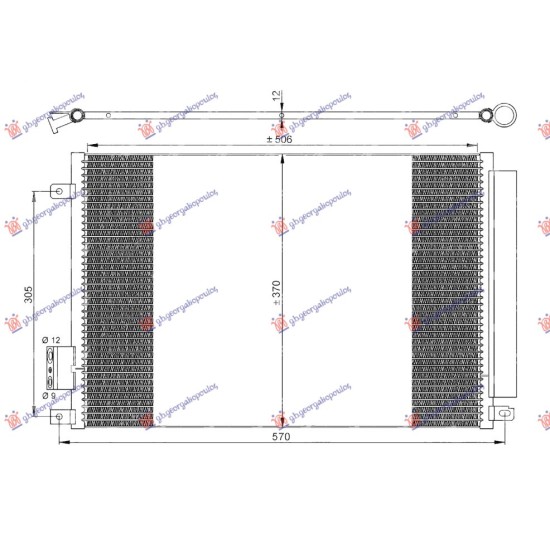 ΨΥΓΕΙΟ A/C 0.9 - 1.2 - 1.4 (8/16V) - 1.3JTD (510x370) (ΠΑΡΟΧΗ ΣΥΝΟΔΗΓΟΥ)