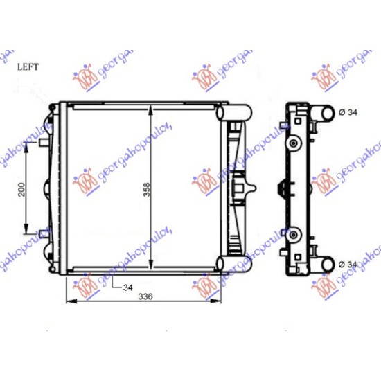ΨΥΓΕΙΟ 2.5-2.7-3.2 +/- A/C (336x358x34) - Αριστερά