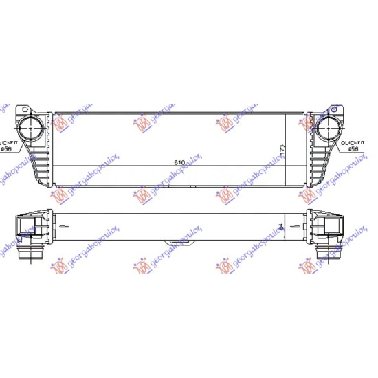 ΨΥΓΕΙΟ INTERCOOLER 2.0-2.2 CDi (610x170x64) 2010-