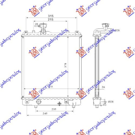 ΨΥΓΕΙΟ 1.0-1.2-1.3 ΒΕΝΖΙΝΗ ΜΗΧΑΝΙΚΟ (375x380x34) (ΑΝΟΙΧΤΟ ΚΥΚΛΩΜΑ) (MECHANICAL)