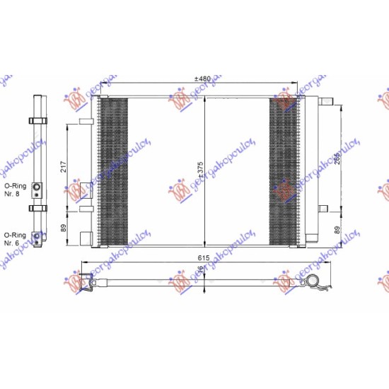 ΨΥΓΕΙΟ A/C 1.2-1.4-1.6 ΒΕΝΖΙΝΗ (490x370x16) 2 ΠΛΑΚΑΚΙΑ