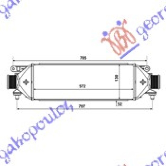 ΨΥΓΕΙΟ INTERCOOLER ΒΕΝΖINH 1.3-1.6 - 1.9TD (572x132x53)