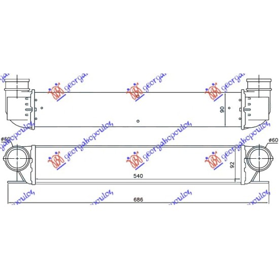 ΨΥΓΕΙΟ INTERCOOLER 2.0-2.5-3.0 ΠΕΤΡΕΛΑΙΟ(540x97)