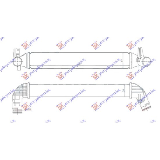 ΨΥΓΕΙΟ INTERCOOLER 1.4 TSi ΒΕΝΖΙΝΗ (620x100x76)
