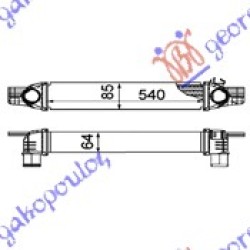 ΨΥΓΕΙΟ INTERCOOLER 1.3-1.4 HDI-MJTD (540x85x65) ΨΥΓΕΙΟ INTERCOOLER 1.3-1.4 HDI-MJTD (540x85x65)