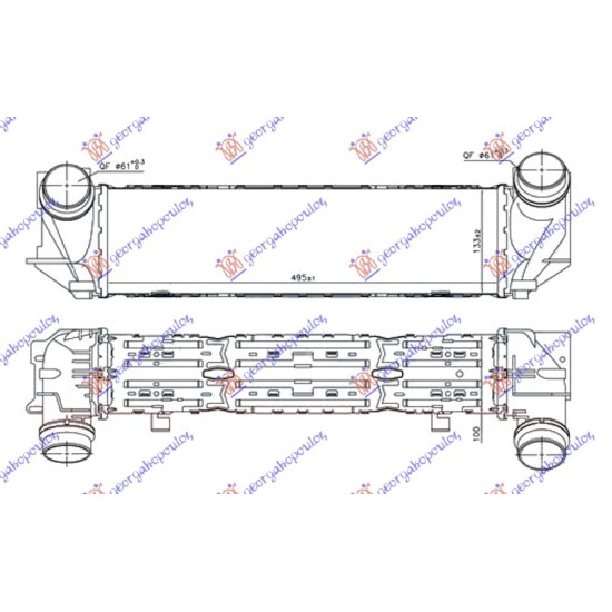 ΨΥΓΕΙΟ INTERCOOLER 1.6-2.0 BENZINH (495x133x100)