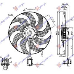 ΒΕΝΤΙΛΑΤΕΡ (ΜΟΤΕΡ+ΦΤΕΡΩΤΗ) (400mm) (4PIN) 1.4-1.6-1.8 TURBO ΒΕΝΤΙΛΑΤΕΡ (ΜΟΤΕΡ+ΦΤΕΡΩΤΗ) (400mm) (4PIN) 1.4-1.6-1.8 TURBO