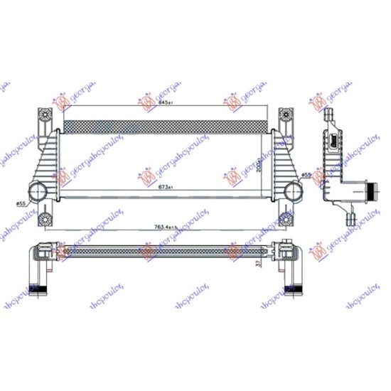 ΨΥΓΕΙΟ INTERCOOLER 2.2 TDCi ΠΕΤΡΕΛΑΙΟ (673x200x37)