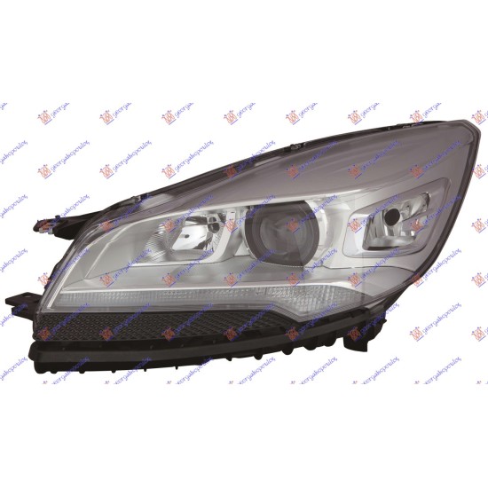 ΦΑΝΟΣ ΕΜΠΡΟΣ Bi-XENON ΜΕ ΦΩΣ ΗΜΕΡΑΣ LED ΜΑΥΡΟΣ (E) (DEPO) - Αριστερά