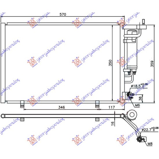ΨΥΓΕΙΟ A/C 1.25-1.4-1.6 EFi ΒΕΝΖΙΝΗ - 1.5 TDCi ΠΕΤΡΕΛΑΙΟ (520x320x16) (ΠΑΡΟΧΕΣ 22/18 ΜΕ ΒΑΛΒΙΔΑ)