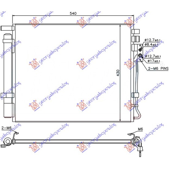 ΨΥΓΕΙΟ A/C 2.0-2.2 CRDI (505x425x16)