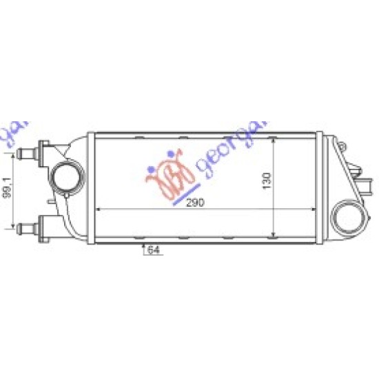 ΨΥΓΕΙΟ INTERCOOLER 0.9i-8V-1.3T.D (290x130x65)