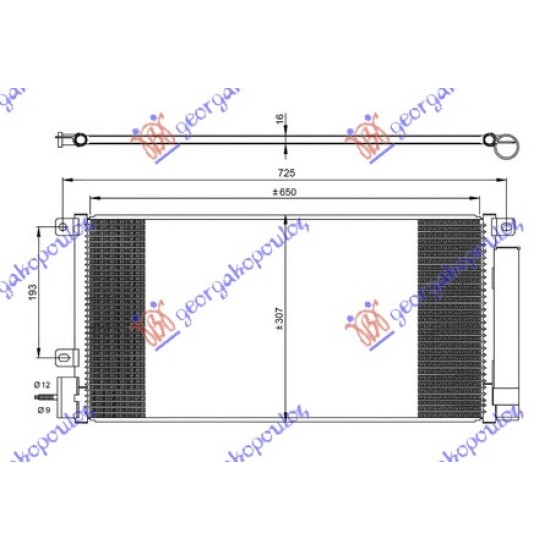 ΨΥΓΕΙΟ A/C 1.4 i16V TURBO ΒΕΝΖΙΝΗ (650x310x16)
