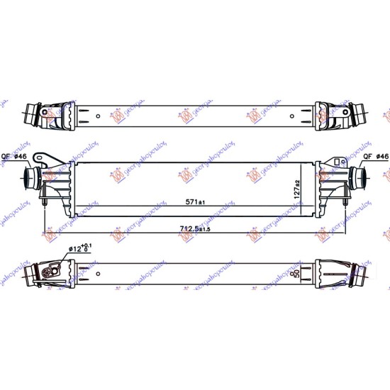 ΨΥΓΕΙΟ INTERCOOLER 1.4 TURBO ΒΕΝΖΙΝΗ (99-148 PS) (571x127x50)