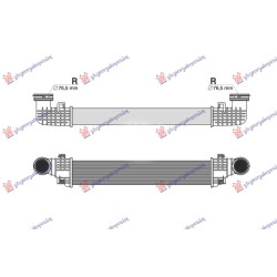 ΨΥΓΕΙΟ INTERCOOLER 3.0 ΠΕΤΡΕΛΑΙΟ (640x105x72) ΠΑΡΟΧΕΣ Φ76