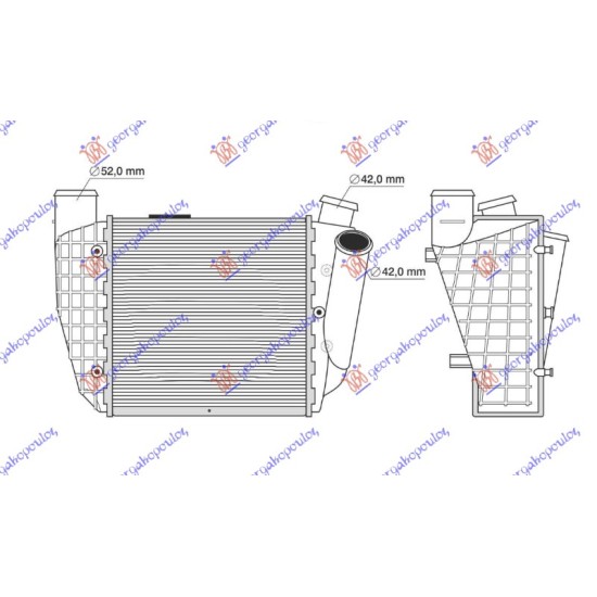 ΨΥΓΕΙΟ INTERCOOLER 2.5 TDI ΠΕΤΡΕΛΑΙΟ (199x189) (ΔΕΞΙ)