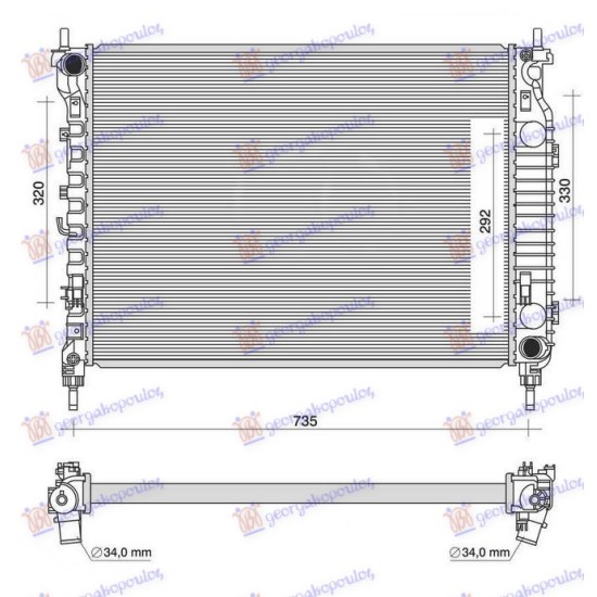 ΨΥΓΕΙΟ 2.2 TDCi ΜΗΧΑΝΙΚΟ ΠΕΤΡΕΛΑΙΟ (670x500x34) (KOYO)