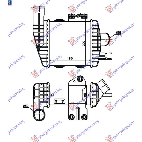 ΨΥΓΕΙΟ INTERCOOLER 2.0 CRDI (190x205x90)