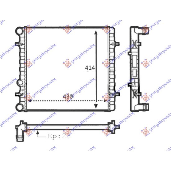 ΨΥΓEIO 1.4-1.6 ΒΕΝΖΙΝΗ ΜΗΧΑΝΙΚΟ - A/C (430x415x23) (VALEO)