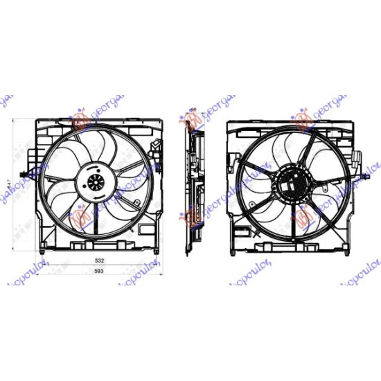 ΒΕΝΤΙΛΑΤΕΡ ΨΥΓΕΙΟΥ ΚΟΜΠΛΕ 3.0 ΒΕΝΖΙΝΗ (520mm) (400W) (3PIN)