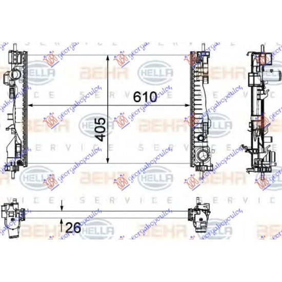 ΨΥΓΕΙΟ 1.4 TURBO(125-170) (61x40.5x2.6) (MAHLE BEHR PREMIUM LINE)