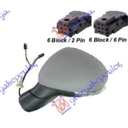 ΚΑΘΡΕΦΤΗΣ ΗΛΕΚΤΡΙΚΟΣ ΘΕΡΜΑΙΝΟΜΕΝΟΣ ΗΛΕΚΤΡΙΚΑ ΑΝΑΚΛΙΝΟΜΕΝΟΣ ΒΑΦΟΜΕΝΟΣ (ΜΕ ΦΛΑΣ) (CONVEX GLASS) - Αριστερά