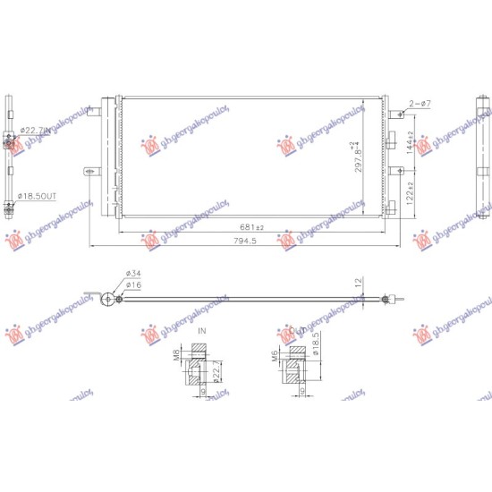 ΨΥΓΕΙΟ A/C 1.5 ΒΕΝΖΙΝΗ - 2.0 ΠΕΤΡΕΛΑΙΟ (681x298x12) (NISSENS)