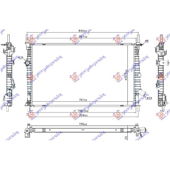 ΨΥΓΕΙΟ 2.0 TDCi ΠΕΤΡΕΛΑΙΟ (765x460x26) FWD (KOYO)