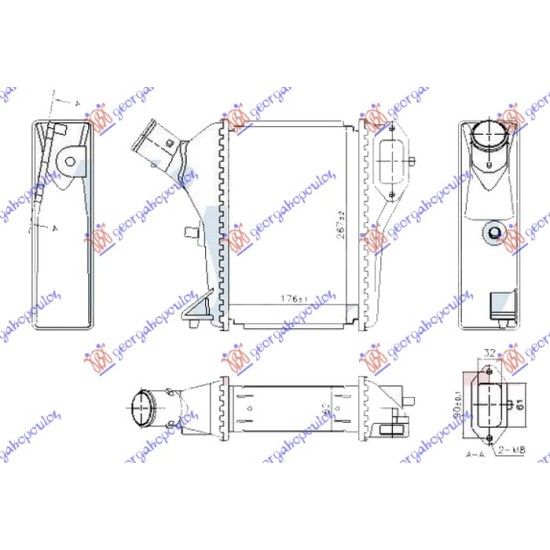 ΨΥΓΕΙΟ INTERCOOLER 1.6 i-DTEC ΠΕΤΡΕΛΑΙΟ (175x255x62)