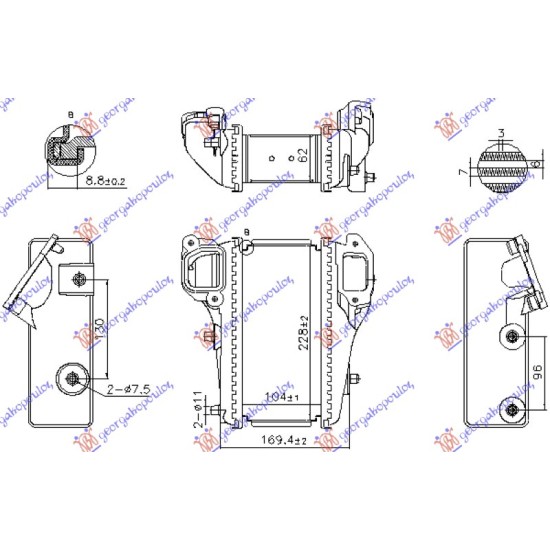 ΨΥΓΕΙΟ INTERCOOLER 1.6-2.2iDTEC (104x231x64) (NISSENS)
