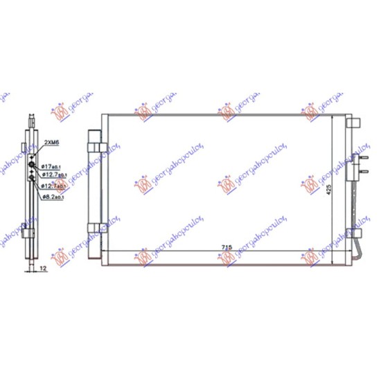 ΨΥΓΕΙΟ A/C 2.4 16V-GDI - 3.3i ΒΕΝΖΙΝΗ (680x430x12) ΤΥΠΟΥ HALLA (KOYO)