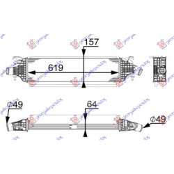 ΨΥΓΕΙΟ INTERCOOLER 2.2 D ΠΕΤΡΕΛΑΙΟ (620x160x65) (MAHLE BEHR PREMIUM LINE)