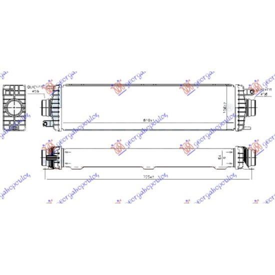ΨΥΓΕΙΟ INTERCOOLER 2.0 TURBO ΒΕΝΖΙΝΗ (610x160x64)
